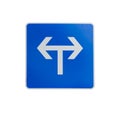 Blue Traffic Signs Ã¢â¬Å Turn left and turn right Ã¢â¬Å on White background Royalty Free Stock Photo